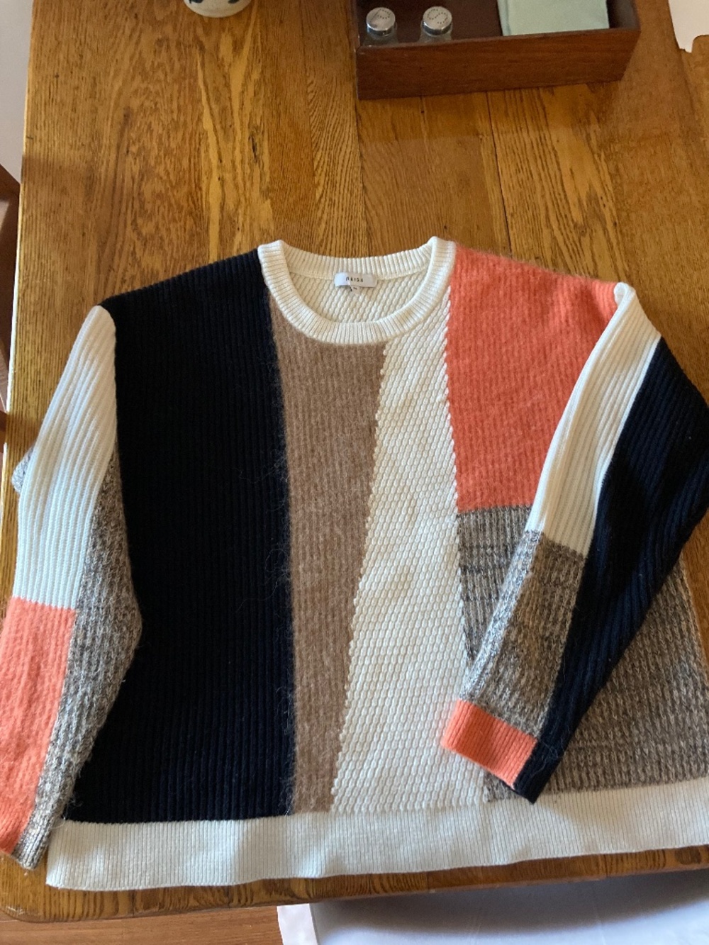 Reiss colour block sweater sz large